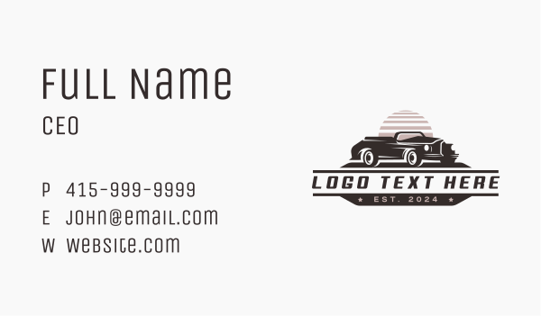 Retro Car Restoration Business Card Design Image Preview