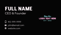 Modern Neon Wordmark Business Card Image Preview