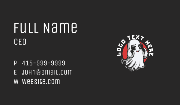 Spooky Ghost Halloween Business Card Design Image Preview