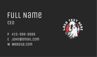 Spooky Ghost Halloween Business Card Image Preview