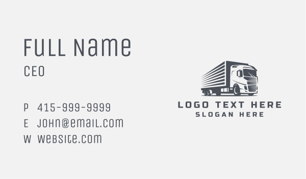 Cargo Transport Truck  Business Card Design Image Preview