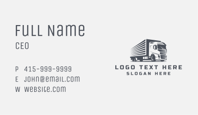 Cargo Transport Truck  Business Card Image Preview