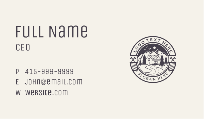 Outdoor Cabin Carpentry Business Card Image Preview