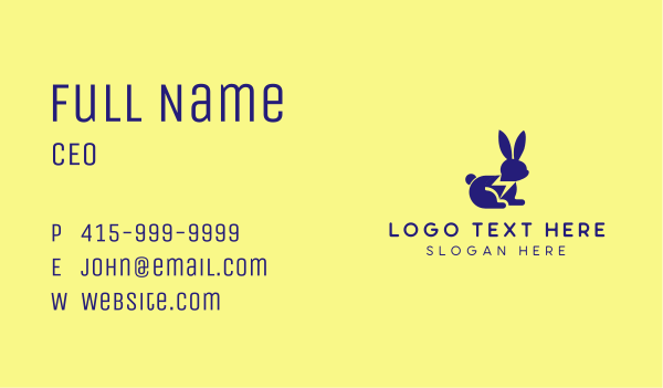 Fast Blue Rabbit Business Card Design Image Preview