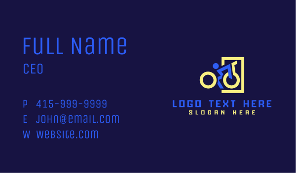 Para-Cycling Disability Sport Business Card Design Image Preview