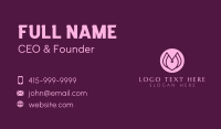 Pink & Purple Flower Letter M Business Card Design