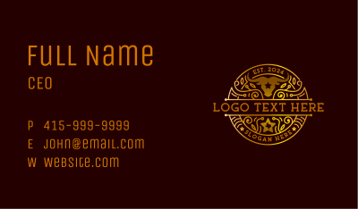 Bull Texas Ranch Business Card Image Preview