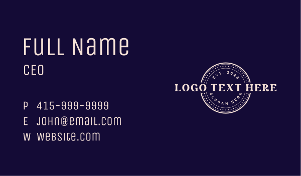 Generic Badge Wordmark Business Card Design Image Preview