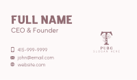 Wellness Flower Spa Letter T Business Card Image Preview