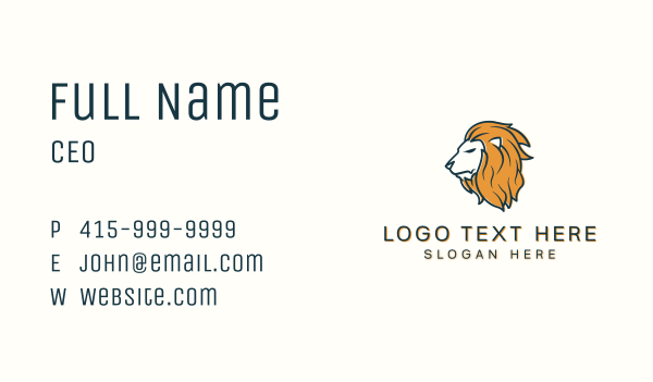 Modern Lion Head Business Card Design Image Preview