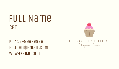 Cherry Cupcake  Business Card Image Preview