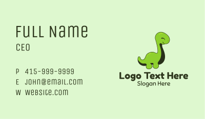 Green Baby Dinosaur Business Card Image Preview