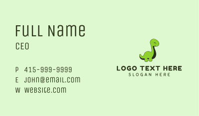 Green Baby Dinosaur Business Card Image Preview