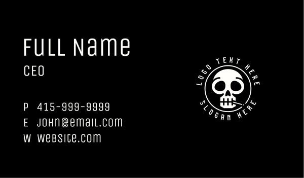 Skull Cigarette Smoking Business Card Design Image Preview