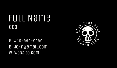 Skull Cigarette Smoking Business Card Image Preview