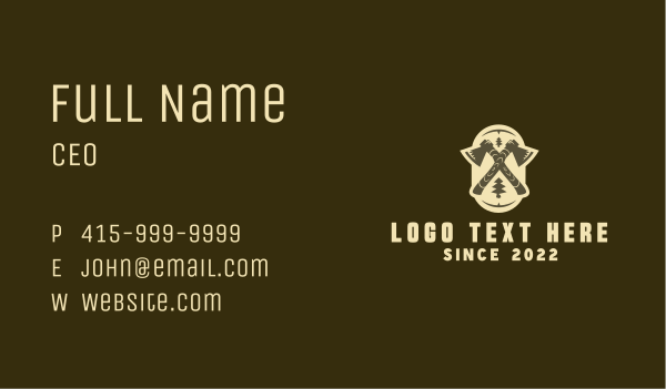 Axe Forest Lumber Business Card Design Image Preview