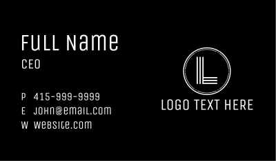 White Letter Coin Business Card
