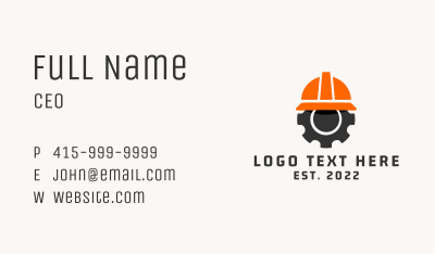 Construction Gear Hat  Business Card