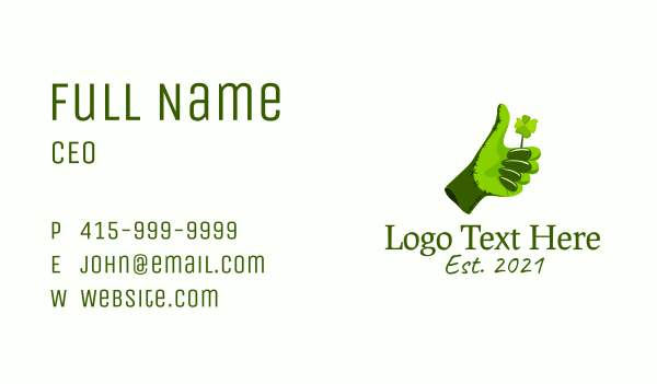 Lucky Gardening Gloves Business Card Design Image Preview