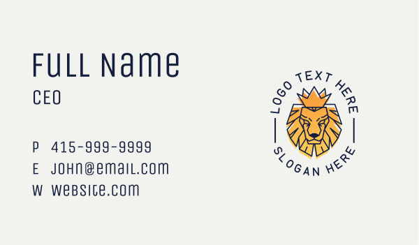 Gradient Crown Lion Business Card Design Image Preview