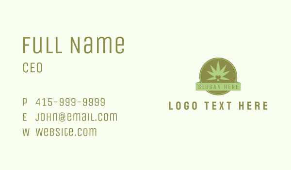 Cannabis Heart Badge  Business Card Design Image Preview