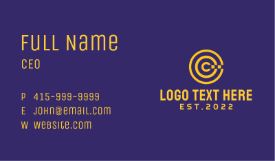 Gold Circle Letter C  Business Card