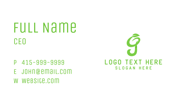 Green Organic Letter G Business Card Design Image Preview