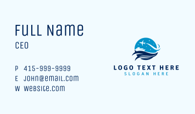 Cruise & Airplane Trip Business Card Image Preview