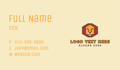 Geometric Lion Face  Business Card Image Preview