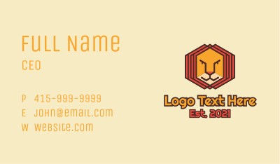 Geometric Lion Face  Business Card