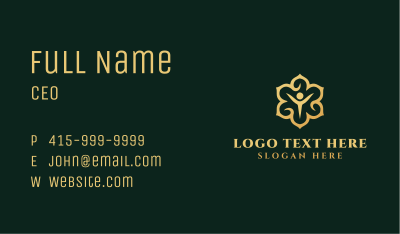 Golden Yoga Flower Business Card Image Preview