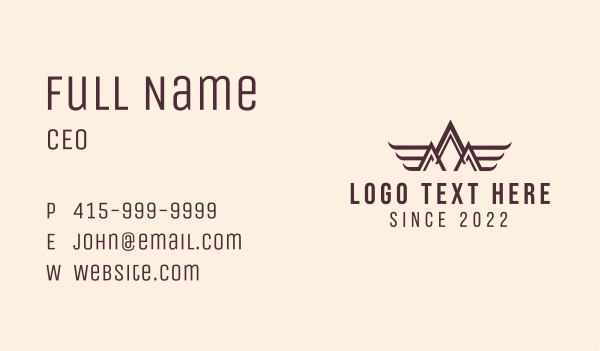 Adventure Peak Wings Business Card Design Image Preview