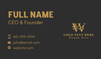 Golden Plant Letter W Business Card Preview