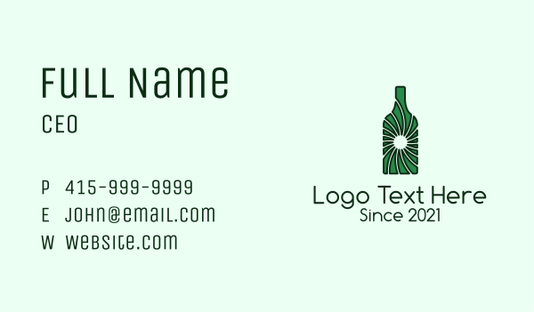 Green Wine Bottle  Business Card Design Image Preview