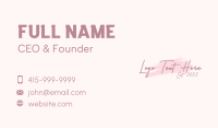 Pink Feminine Script Business Card Design