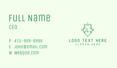 Vine Crown Letter Business Card Image Preview