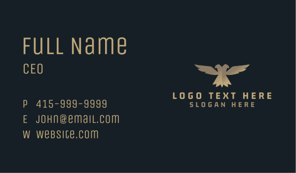 Gradient Deluxe Eagle Business Card Design Image Preview