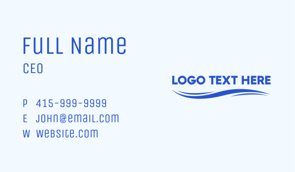 Ocean Wave Wordmark Business Card Design Image Preview