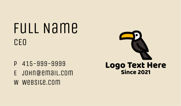 Toucan Bird Business Card Design Image Preview