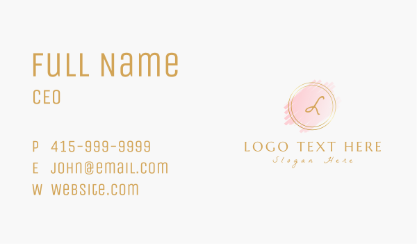 Pink Brush Stroke Cosmetics Business Card Design Image Preview