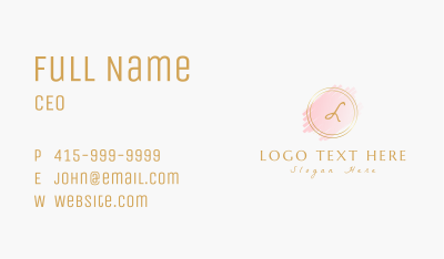 Pink Brush Stroke Cosmetics Business Card Image Preview