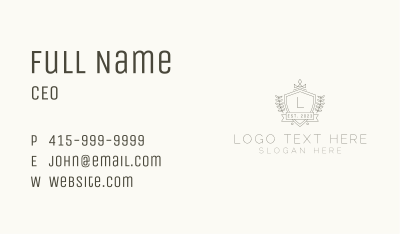 Crown Shield Wreath Lettermark Business Card Image Preview
