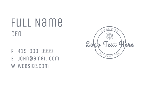 Stylish Rose Script Business Wordmark Business Card Design Image Preview