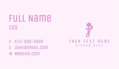 Floral Letter F Business Card Image Preview