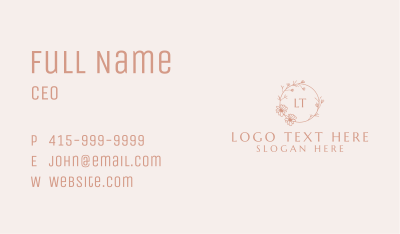Spring Garden Wreath Letter Business Card Image Preview