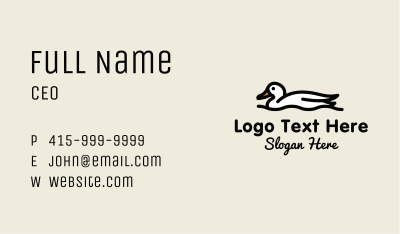 White Duck Lake Business Card Image Preview