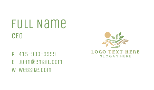 Nature Leaf Landscape Business Card Design Image Preview