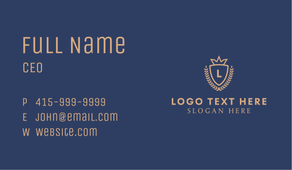 Crown Shield Education Business Card Design Image Preview