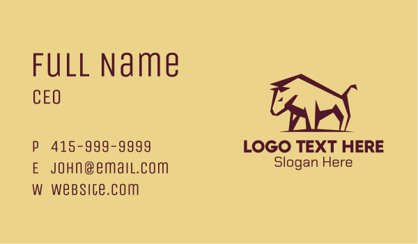 Brown Bullfighter Business Card Design Image Preview