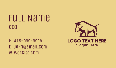 Brown Bullfighter Business Card Image Preview